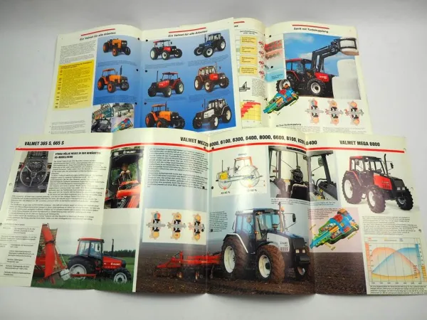 Valmet 6000 - 8800 Traktor Finnland 3x Prospekt ca. 1993