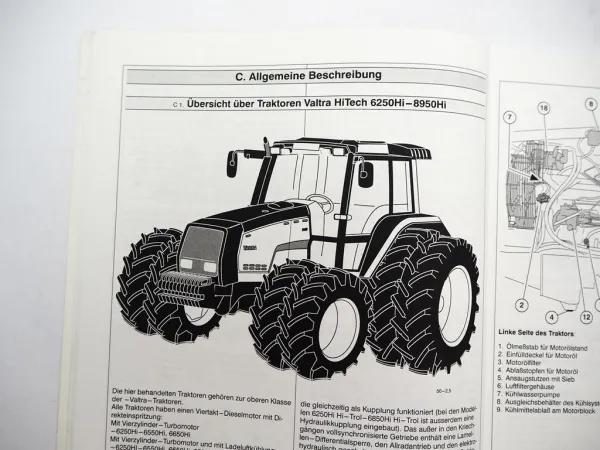 Valtra HiTech 6250 - 8950 Traktor Betriebsanleitung Wartung Schaltplan 2001