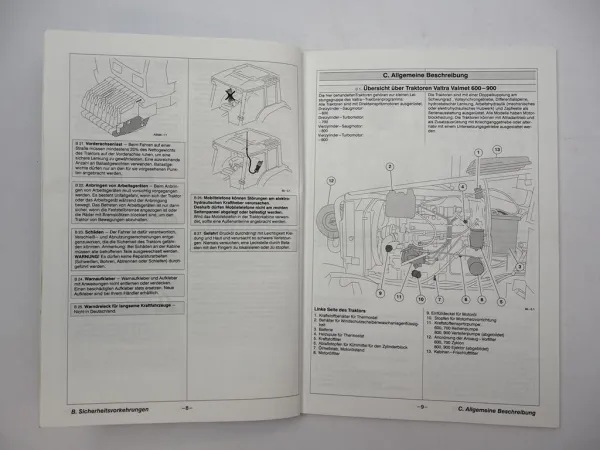 Valtra Valmet 600 700 800 900 Traktor Betriebsanleitung Wartung Schaltplan 1998