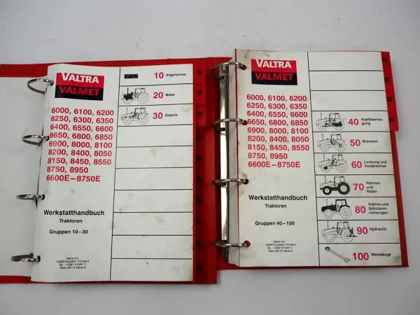 Valtra Valmet 6000 - 8550 6600E - 8750E Traktor Werkstatthandbuch 1990 - 1999