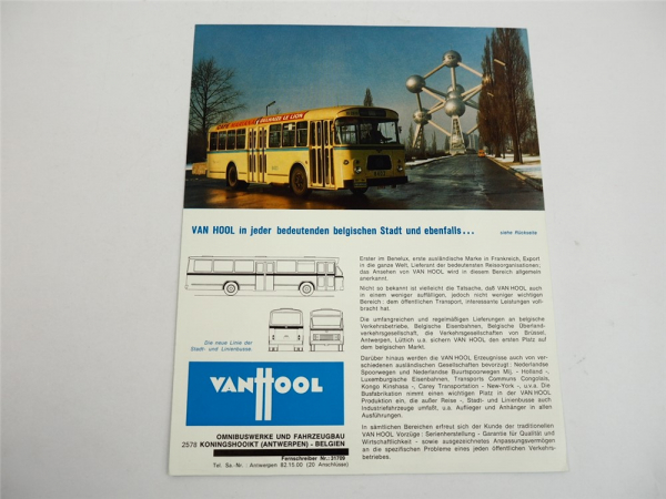 Van Hool Omnibus Stadtbus Linienbus Prospekt 1968