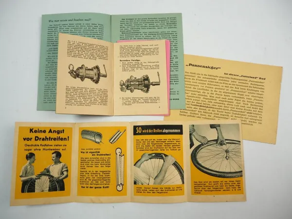 Vaterland Fahrrad mit Sachs Zweigang Torpedo Nabe 4x Prospekt 1950er Jahre