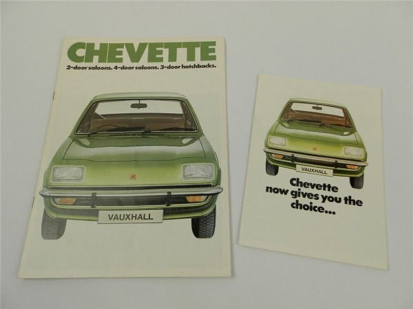 Vauxhall Chevette E L GL GLS Saloon Hatchback 2x Prospekt Brochure 1976