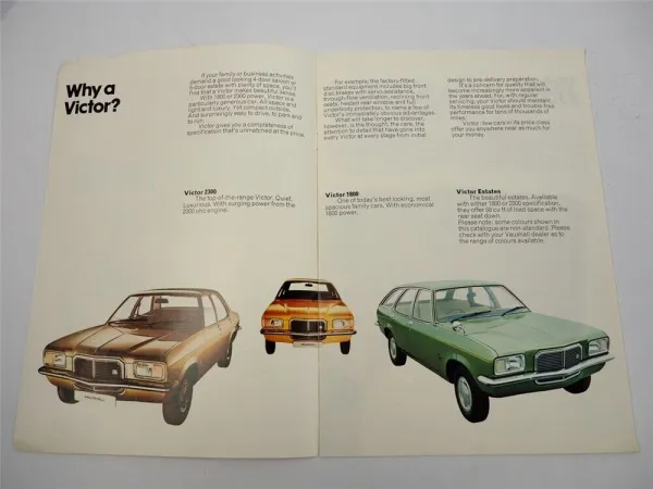 Vauxhall Victor 1800 2300 Saloon Estate Prospekt Brochure 1975