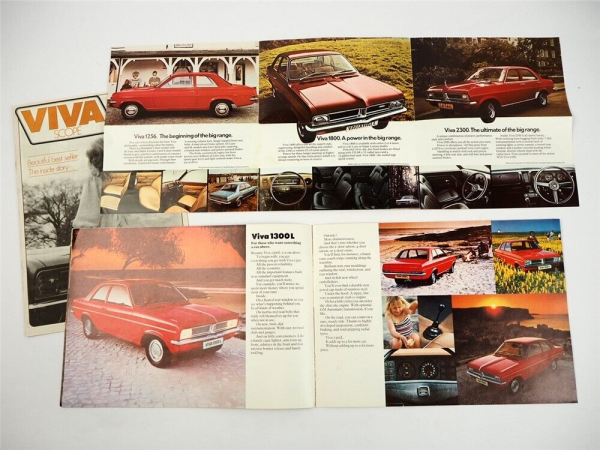 Vauxhall Viva 1256 1300 1800 2300 3x Prospekt Brochure 1972/76