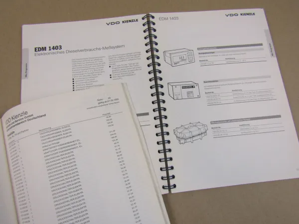 VDO Kienzle Systeme Instrumente Zubehör Katalog und Preisliste 1995