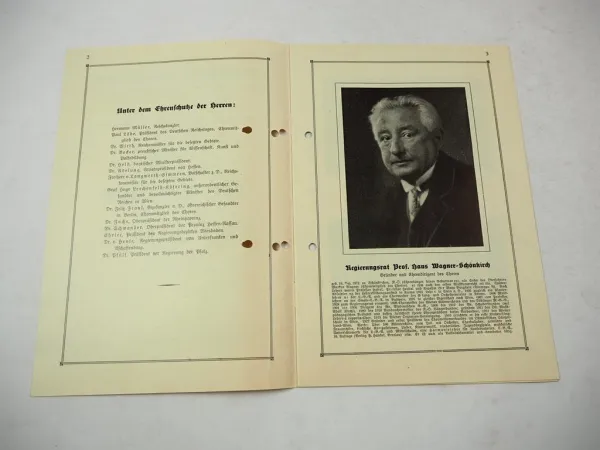 Veranstaltungsprogramm Wiener Lehrer acapella Chor 1929 Konzertreise Deutschland