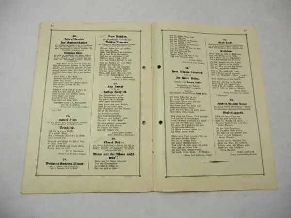 Veranstaltungsprogramm Wiener Lehrer acapella Chor 1929 Konzertreise Deutschland