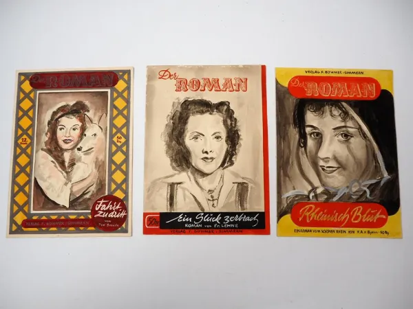 Verlag F. Böhmer Simmern Entwurf für Cover Roman Tusche Druckerei ca. 1940/50er