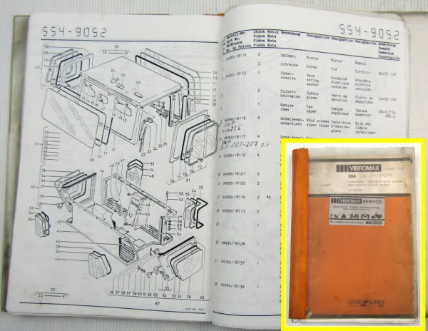 Vibromax 554 Tandemwalze Ersatzteilkatalog Ersatzteilliste Parts List 1984