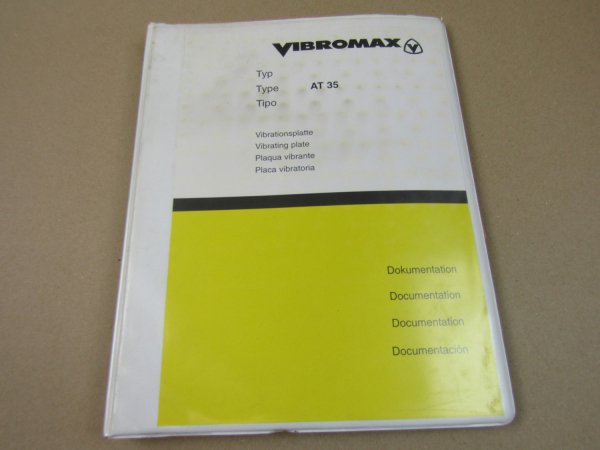 Vibromax AT35 Vibrationsplatte Bedienungsanleitung 2000 Ersatzteilliste 1997