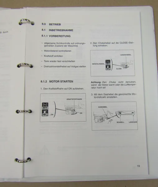 Vibromax AV601 Vibrationsplatte Bedienungsanleitung Ersatzteilliste 2002