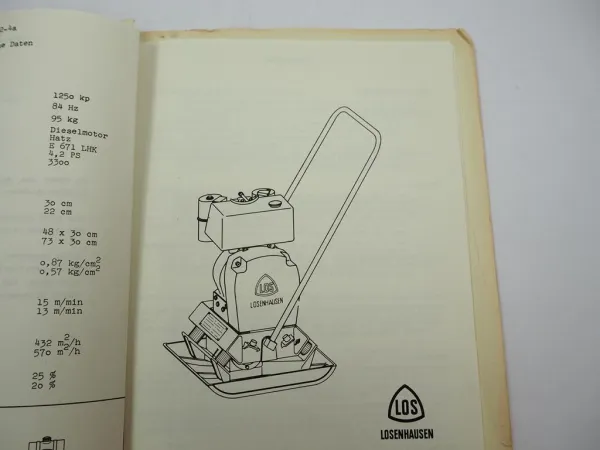 Vibromax AW1250D Bodenverdichter Betriebsanleitung Ersatzteilliste 1970er Jahre