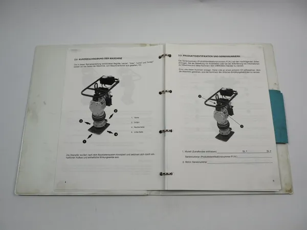 Vibromax Schnellschlag Stampfer SL 1 SL 2 Betriebsanleitung Ersatzteilliste 1995