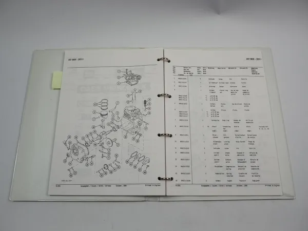 Vibromax Vibrationsplatte AV 900 Betriebsanleitung Ersatzteilliste 1993