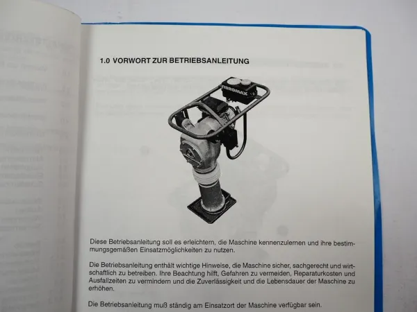 Vibromax VM1 Schnellschlag Stampfer Betriebsanleitung Ersatzteilliste 2001