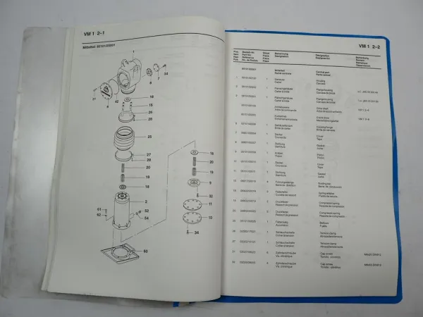 Vibromax VM1 Schnellschlag Stampfer Betriebsanleitung Ersatzteilliste 2001