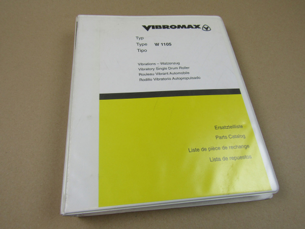 Vibromax W 1105 D PD Walze Ersatzteilliste 2000 Parts List Lista Respuestos