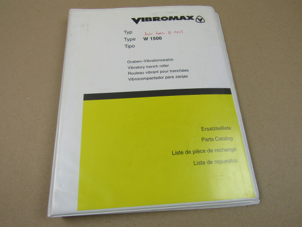 Vibromax W 1500 Walze Ersatzteilliste 2002 Parts List Lista Respuestos