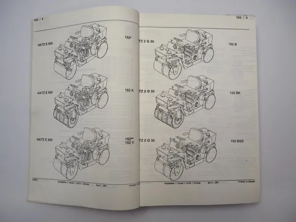 Vibromax W152 Tandemwalze Ersatzteilliste Parts Catalog Liste de Pieces 1990