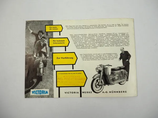 Victoria Peggy Motorroller Prospekt 1950er Jahre