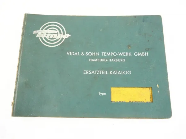 Vidal Tempo Rapid Ersatzteilkatalog Ersatzteilliste 1958