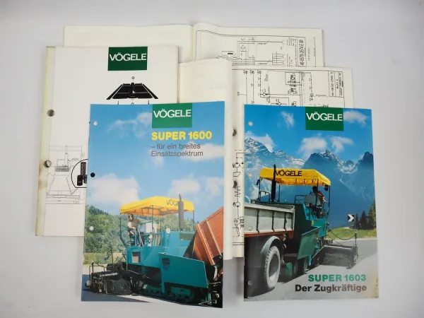 Vögele Super 1600 1603 Straßenfertiger Hydraulik Elektrik Verschleißteilliste