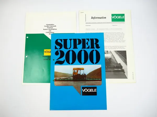 Vögele Super 2000 Straßenfertiger Technische Daten + Prospekt 1974