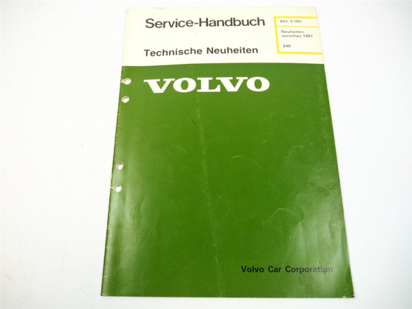 Volvo 240 244 245 ab 1987 Technische Neuheiten Schaltplan Elektrik