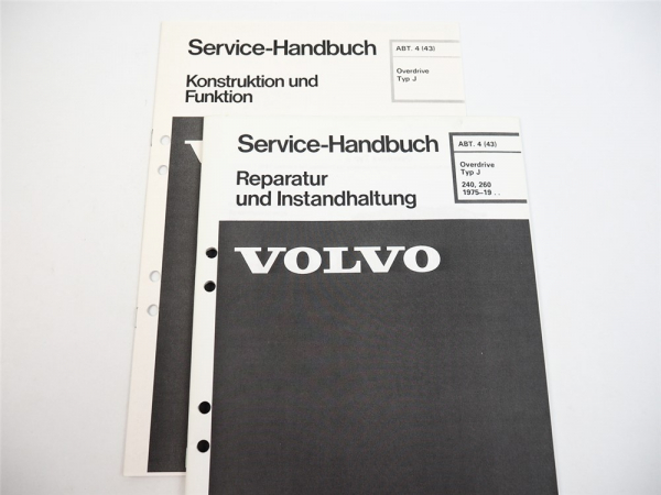 Volvo 240 260 ab 1975 Overdrive J Werkstatthandbuch Konstruktion Funktion