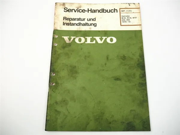 Volvo 240 260 Getriebe M45 M46 M47 Werkstatthandbuch Reparaturanleitung 1984
