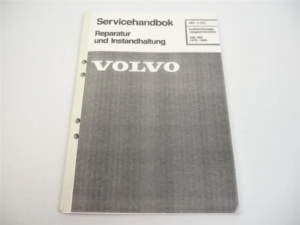 Volvo 240 260 Vergaser Pierburg Solex 175 CD 2SE SUHIF 6 Werkstatthandbuch