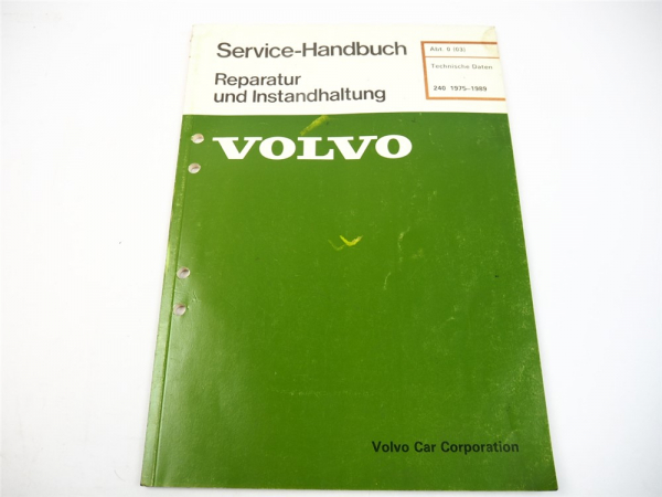 Volvo 242 244 245 1975 - 1989 Technische Daten Werkstatthandbuch