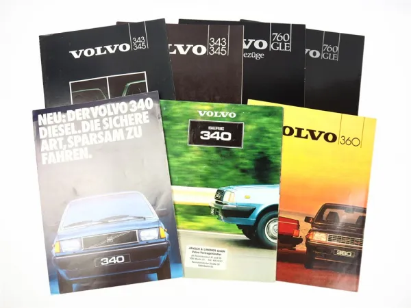 Volvo 340 343 345 360 760 PKW 7x Prospekt 1980er Jahre