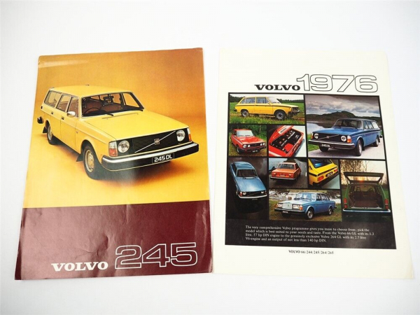 Volvo 66 244 245 264 265 PKW 2x Prospekt Brochure 1976