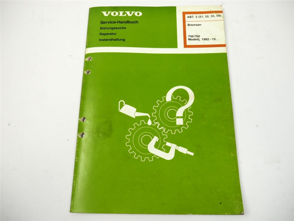 Volvo 740 760 Bremsen Reparaturanleitung Werkstatthandbuch 1982-1985