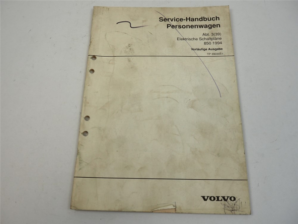 Volvo 850 1994 Elektrische Schaltpläne Werkstatthandbuch Schaltplan vorläufig