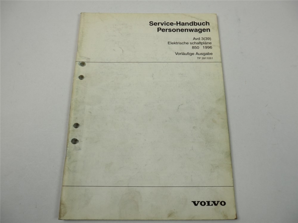 Volvo 850 1996 Elektrische Schaltpläne Werkstatthandbuch vorläufige Ausgabe