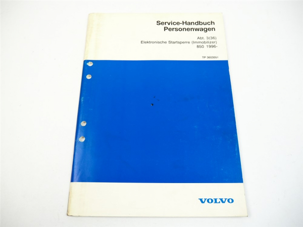 Volvo 850 ab 1996 Werkstatthandbuch Immobilizer elektronische Startsperre