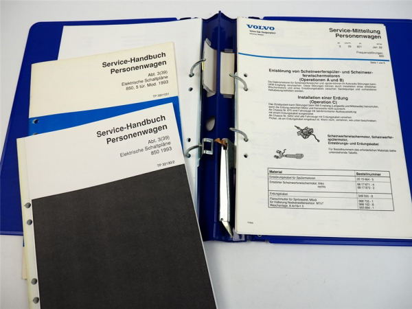 Volvo 850 Elektrische Schaltpläne ab 1993 Schaltplan Werkstatthandbuch Service