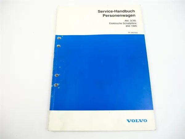 Volvo 850 elektrische Schaltpläne Bj 1995 Werkstatthandbuch Elektrik Schaltplan