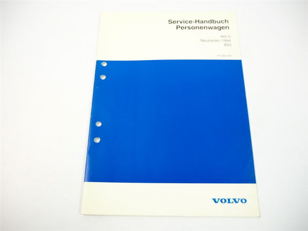 Volvo 850 Turbo GLT GLE GL Technische Neuheiten 1994 Service-Handbuch