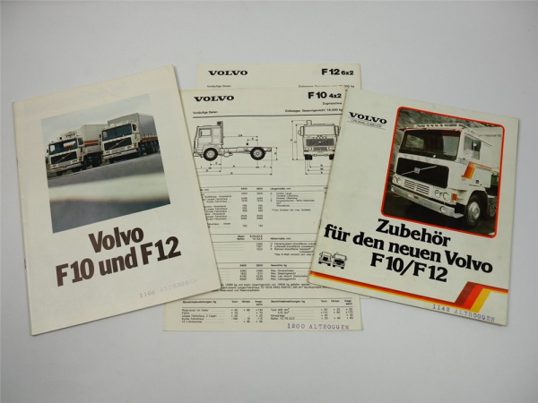 Volvo F10 F12 LKW Frontlenker Zubehör 4x Prospekt 1977/78