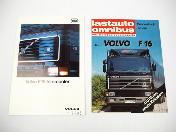 Volvo F16 Intercooler LKW Prospekt Testbericht 1988/89