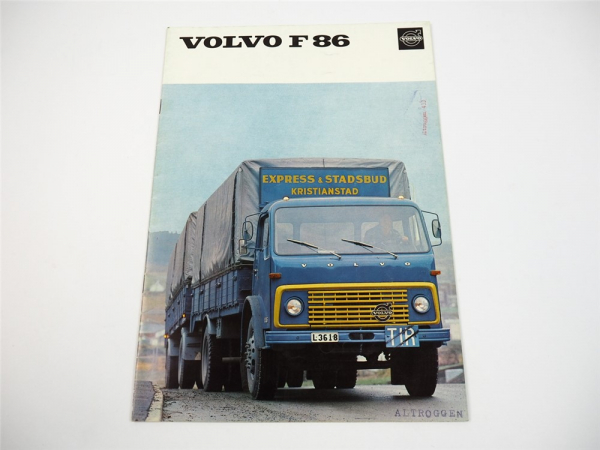 Volvo F86 LKW Kastenwagen Pritschenwagen Prospekt 1967