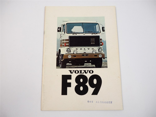 Volvo F89 LKW Auflieger Pritschenwagen Sattelzug Prospekt 1974