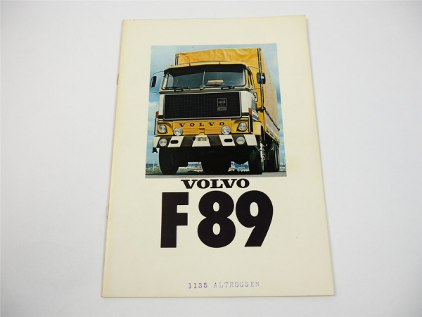 Volvo F89 LKW Pritschenwagen Auflieger Sattelzug Tankwagen Prospekt 1975