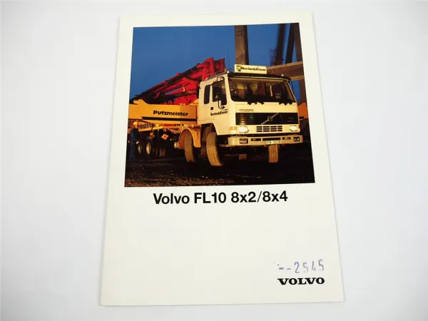 Volvo FL10 LKW Frontlenker Pritschenwagen Betonpumpe Prospekt 1990