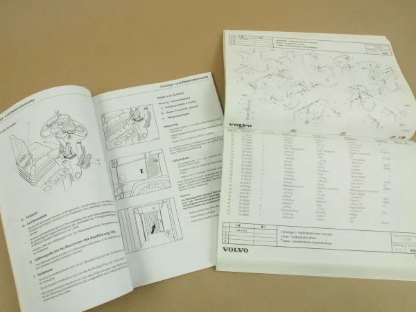 Volvo L45 Radlader Bedienung Wartung Betriebsanleitung 1998 Ersatzteilliste