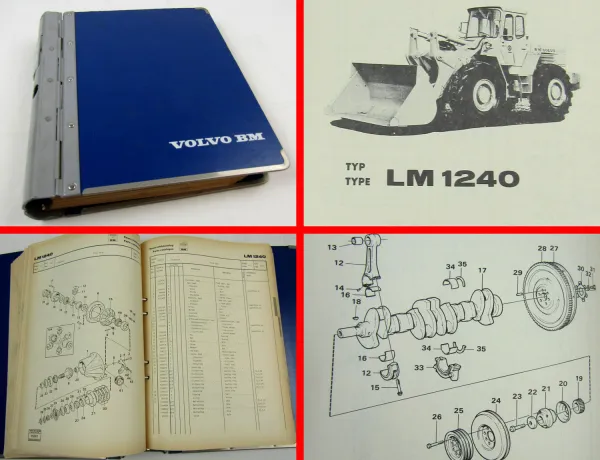 Volvo LM1240 Shovel loader Parts List Catalogue Reservdelskatalog